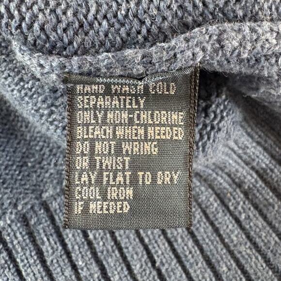 Polo Ralph Lauren Men’s Blue Sweater Size XXL 100% Cotton 1/4 Zip Mock Neck - Picture 11 of 13